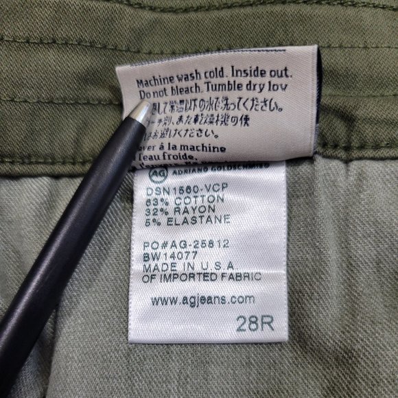 AG Wyatt Utilitarian Slouchy Skinny Cargo Pant in Army Olive Green - Picture 9 of 9